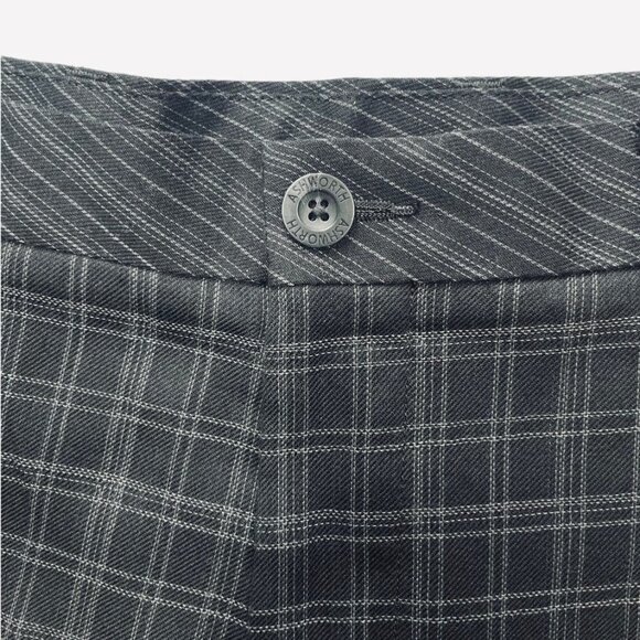 ASHWORTH Men's Checkered Dress Activewear‎ Golf Shorts 40W Black Grey Flat Front - Picture 4 of 13
